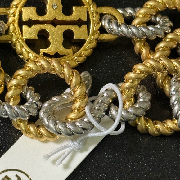 Tory Burch Gold and Silver Link Bracelet with Hook Closure - Picture 2 of 2